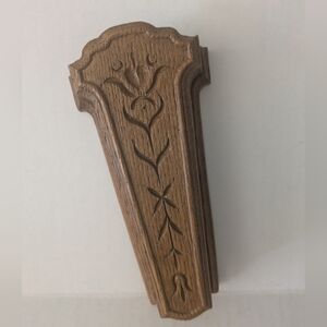 Homco Brown Wood Decorative Scissor Keeper/Holder